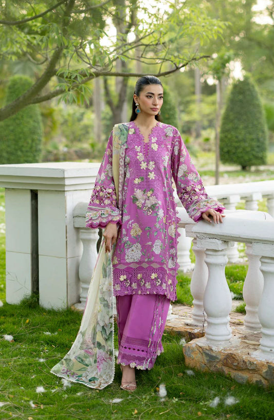 Elaf Signature Embroidered Lawn Unstitched 3 Piece Suit - ESG-7B - EL26NTR - Pink - Summer Collection