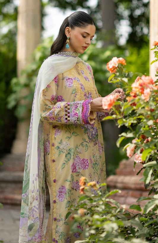 Elaf Signature Embroidered Lawn Unstitched 3 Piece Suit - ESG-7A - EL26NTR - Yellow - Summer Collection