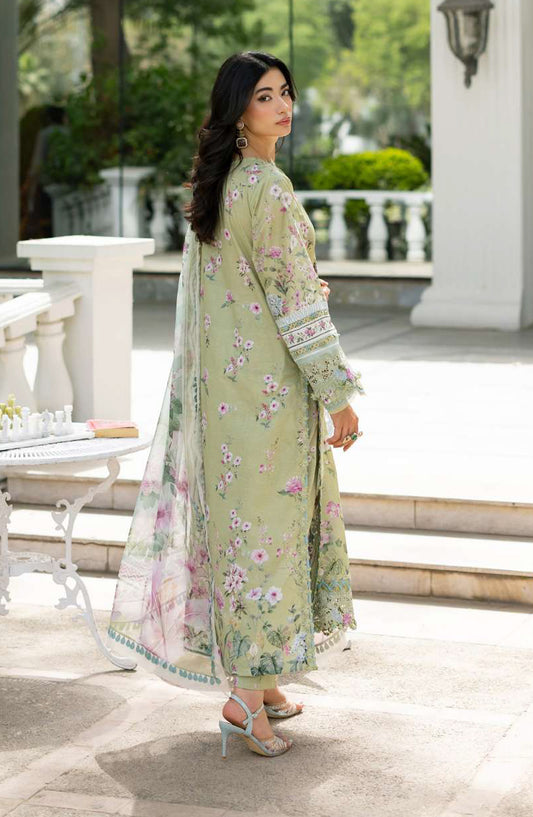 Elaf Signature Embroidered Lawn Unstitched 3 Piece Suit - ESG-6A - EL26NTR - Green - Summer Collection