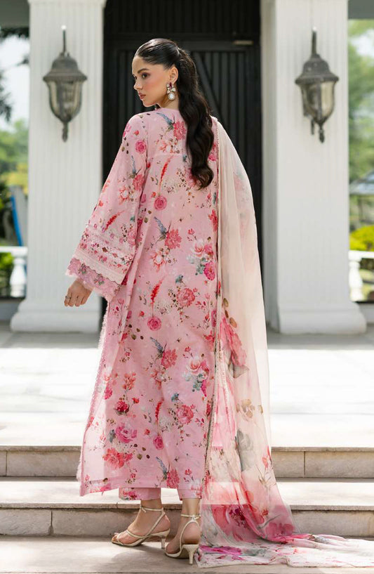 Elaf Signature Embroidered Lawn Unstitched 3 Piece Suit - ESG-4B - EL26NTR - Pink - Summer Collection