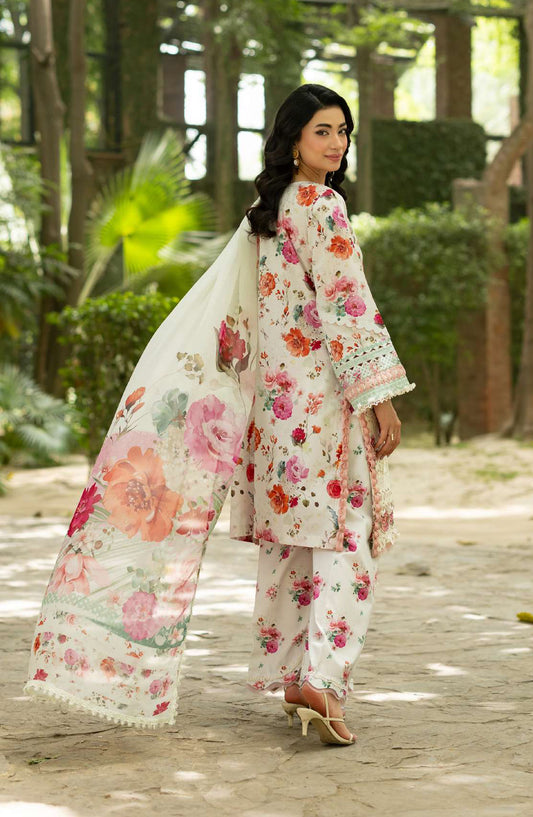 Elaf Signature Embroidered Lawn Unstitched 3 Piece Suit - ESG-4A - EL26NTR - Fawn - Summer Collection