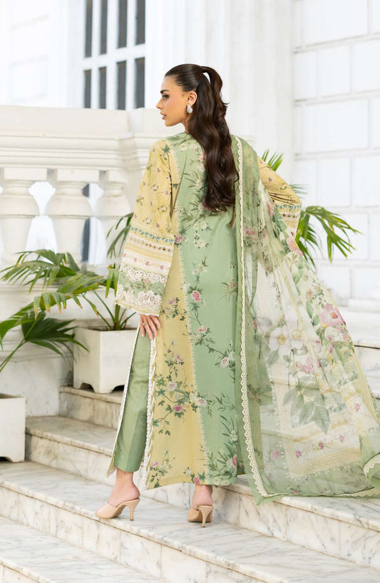 Elaf Signature Embroidered Lawn Unstitched 3 Piece Suit - ESG-1A - EL26NTR - Green - Summer Collection