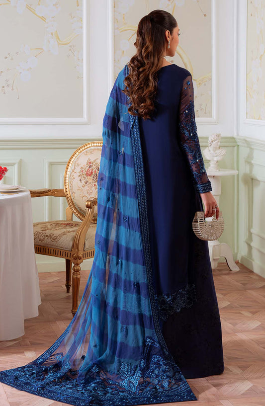 Elanora by Nureh Embroidered Chiffon Unstitched 3 Piece Suit - NEL-79 - NU25ELN - Blue - Formals Collection