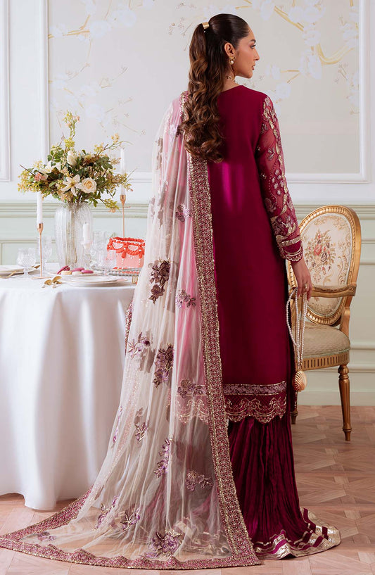 Elanora by Nureh Embroidered Organza Unstitched 3 Piece Suit - NEL-78 - NU25ELN - Pink - Formals Collection