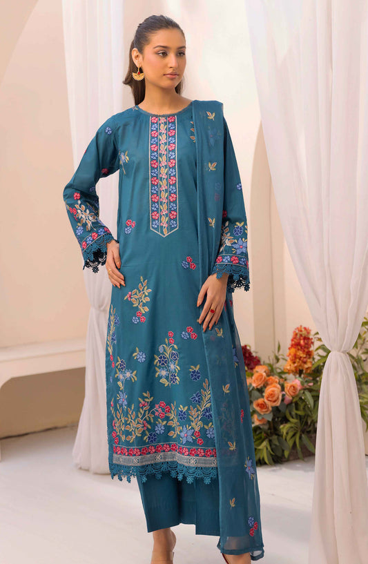 Elegance Khoobsurat by Al Karim Embroidered Lawn Unstitched 3 Piece Suit - KE-112 - AK26EGN - Blue - Summer Collection