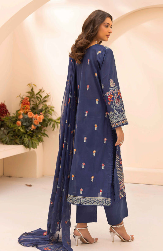 Elegance Khoobsurat by Al Karim Embroidered Lawn Unstitched 3 Piece Suit - KE-108 - AK26EGN - Blue - Summer Collection