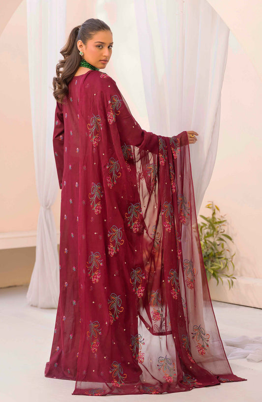 Elegance Khoobsurat by Al Karim Embroidered Lawn Unstitched 3 Piece Suit - KE-105 - AK26EGN - Pink - Summer Collection