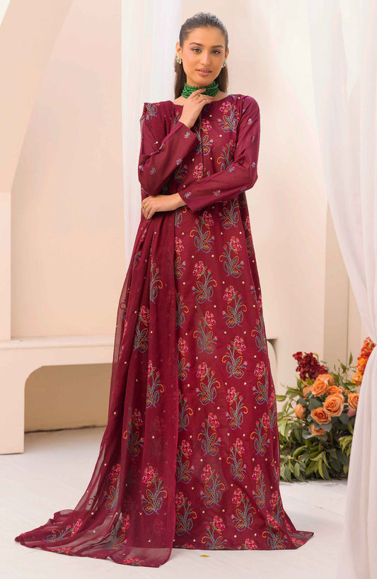Elegance Khoobsurat by Al Karim Embroidered Lawn Unstitched 3 Piece Suit - KE-105 - AK26EGN - Pink - Summer Collection