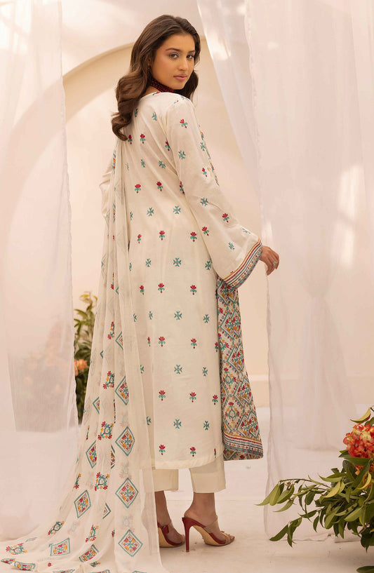 Elegance Khoobsurat by Al Karim Embroidered Lawn Unstitched 3 Piece Suit - KE-104 - AK26EGN - White - Summer Collection