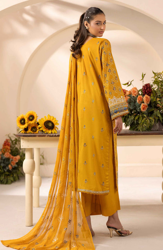 Elegance Khoobsurat by Al Karim Embroidered Lawn Unstitched 3 Piece Suit - KE-102 - AK26EGN - Mustard - Summer Collection