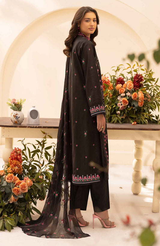 Elegance Khoobsurat by Al Karim Embroidered Lawn Unstitched 3 Piece Suit - KE-101 - AK26EGN - Black - Summer Collection