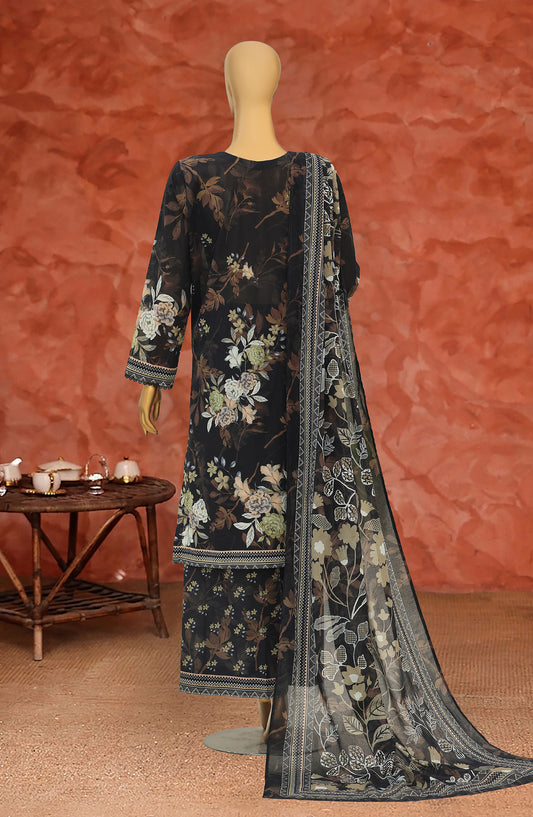 Elegant by HZ Embroidered Lawn Unstitched 3 Piece Suit - ELG-09 - HZ26EGNT - Black - Summer Collection