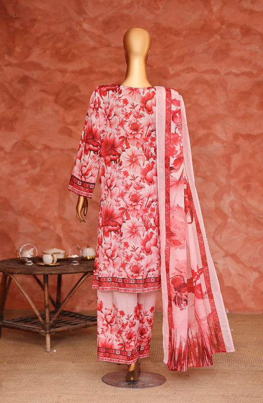 Elegant by HZ Embroidered Lawn Unstitched 3 Piece Suit - ELG-06 - HZ26EGNT - Pink - Summer Collection