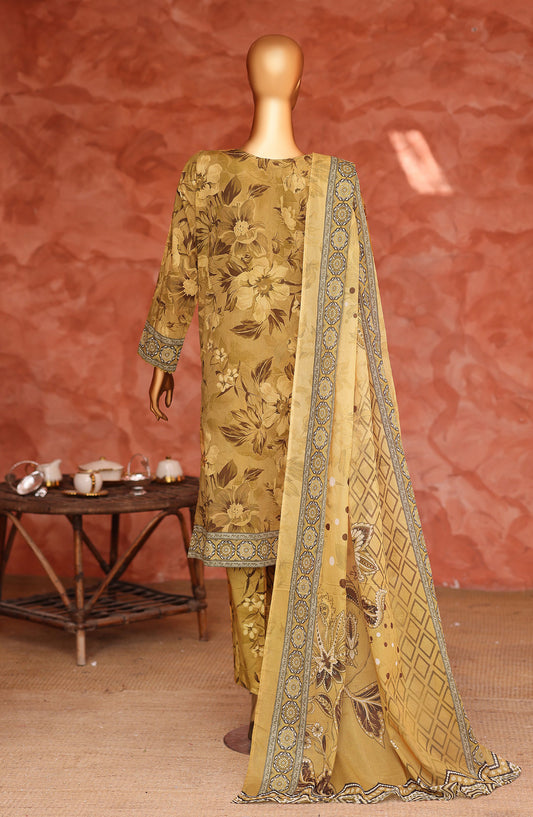 Elegant by HZ Embroidered Lawn Unstitched 3 Piece Suit - ELG-05 - HZ26EGNT - Yellow - Summer Collection