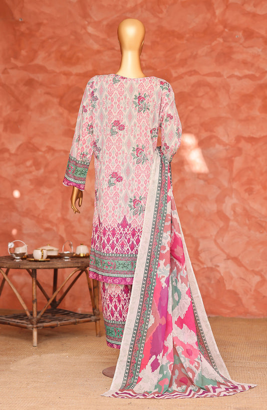 Elegant by HZ Embroidered Lawn Unstitched 3 Piece Suit - ELG-04 - HZ26EGNT - Pink - Summer Collection