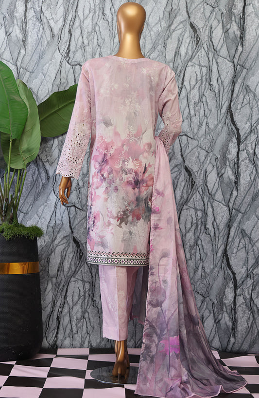 Elegant by HZ Textile Embroidered Lawn Unstitched 3 Piece Suit - EC-1043 - HZ25EGN2 - Purple - Summer Collection