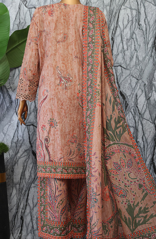Elegant by HZ Textile Embroidered Lawn Unstitched 3 Piece Suit - EC-1050 - HZ25EGN2 - Pink - Summer Collection