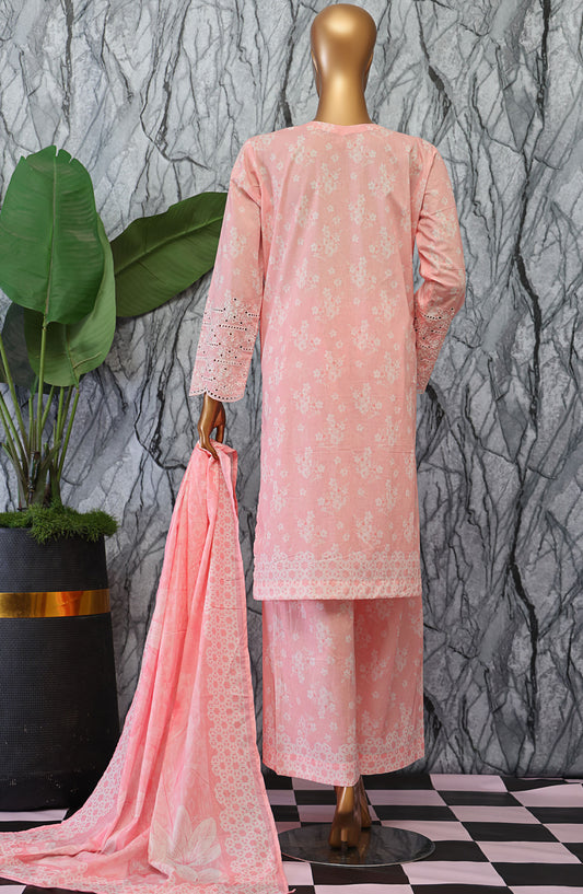 Elegant by HZ Textile Embroidered Lawn Unstitched 3 Piece Suit - EC-1048 - HZ25EGN2 - Pink - Summer Collection