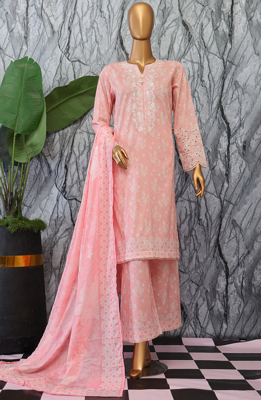 Elegant by HZ Textile Embroidered Lawn Unstitched 3 Piece Suit - EC-1048 - HZ25EGN2 - Pink - Summer Collection
