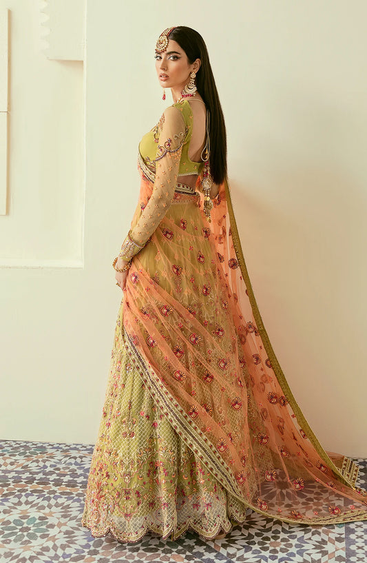 Elinor by Akbar Aslam Luxury Embroidered Net Unstitched 3 Piece Suit - Makira - AKA25ELN - Dhani - Festive Collection