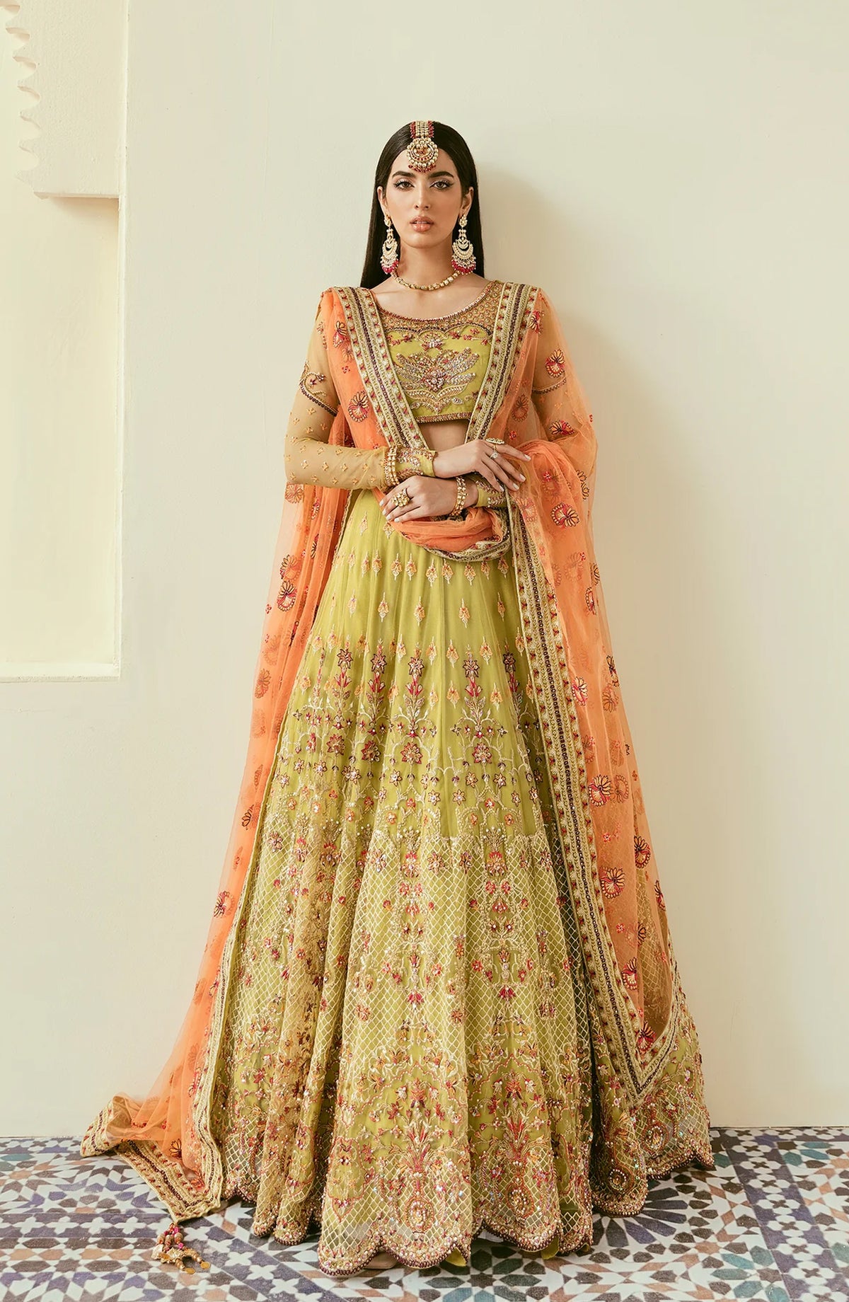 Elinor by Akbar Aslam Luxury Embroidered Net Unstitched 3 Piece Suit - Makira - AKA25ELN - Dhani - Festive Collection