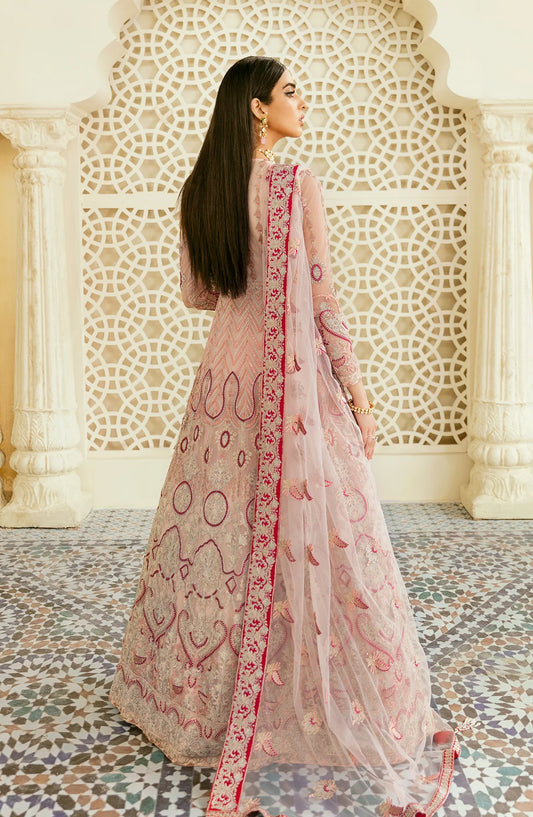 Elinor by Akbar Aslam Luxury Embroidered Net Unstitched 3 Piece Suit - Albatross - AKA25ELN - Pink - Festive Collection