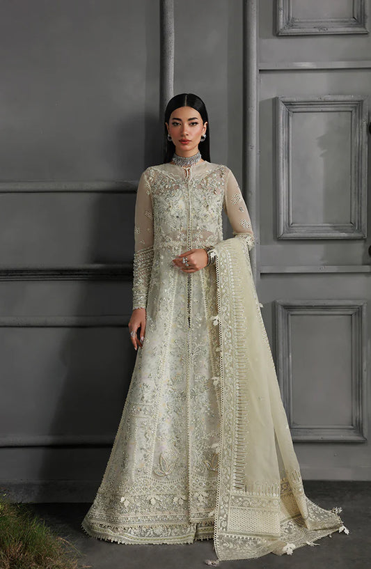 Elirah by Qalamkar Luxury Embroidered Organza Unstitched 3 Piece Suit - MF-06 IVARA - QL25ELR - Green - Formals Collection