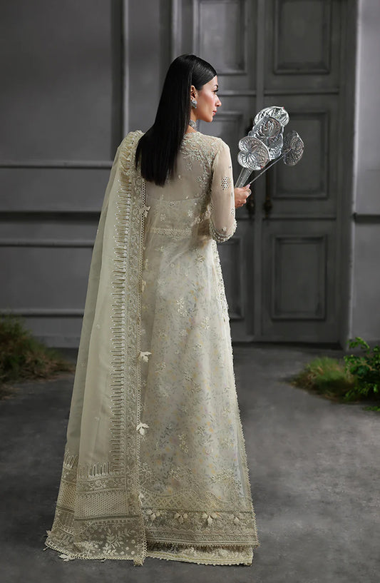 Elirah by Qalamkar Luxury Embroidered Organza Unstitched 3 Piece Suit - MF-06 IVARA - QL25ELR - Green - Formals Collection