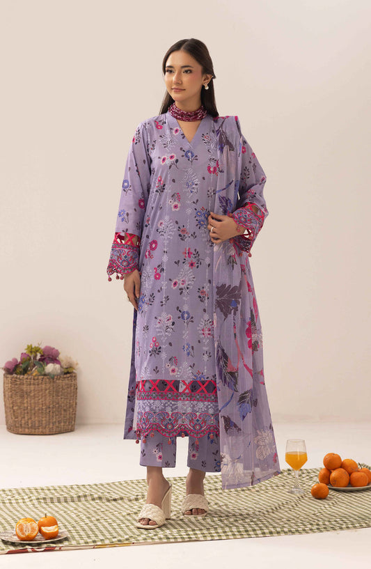 Elma by Riaz Arts Embroidered Lawn Unstitched 3 Piece Suit - D-06 - RA26EL - Purple - Summer Collection