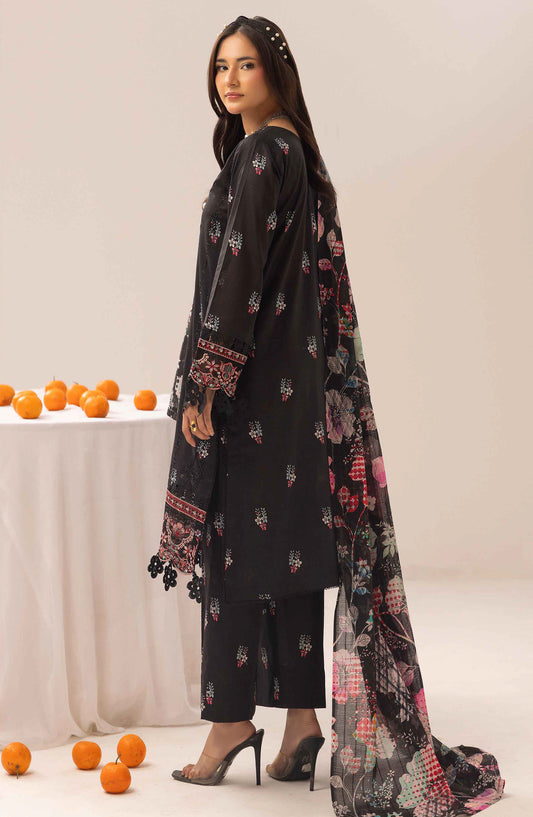 Elma by Riaz Arts Embroidered Lawn Unstitched 3 Piece Suit - D-05 - RA26EL - Black - Summer Collection
