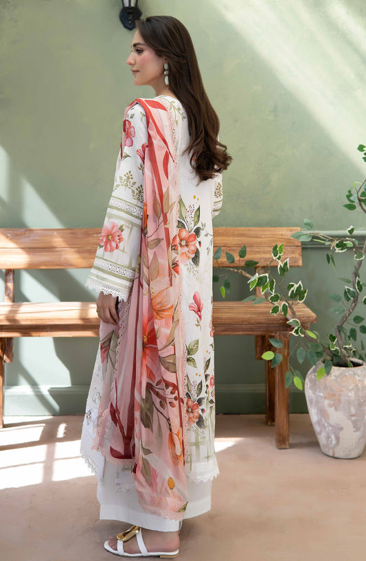 Elowen by Johra Embroidered Lawn Unstitched 3 Piece Suit - JS-640 - JH26ELW - White - Summer Collection