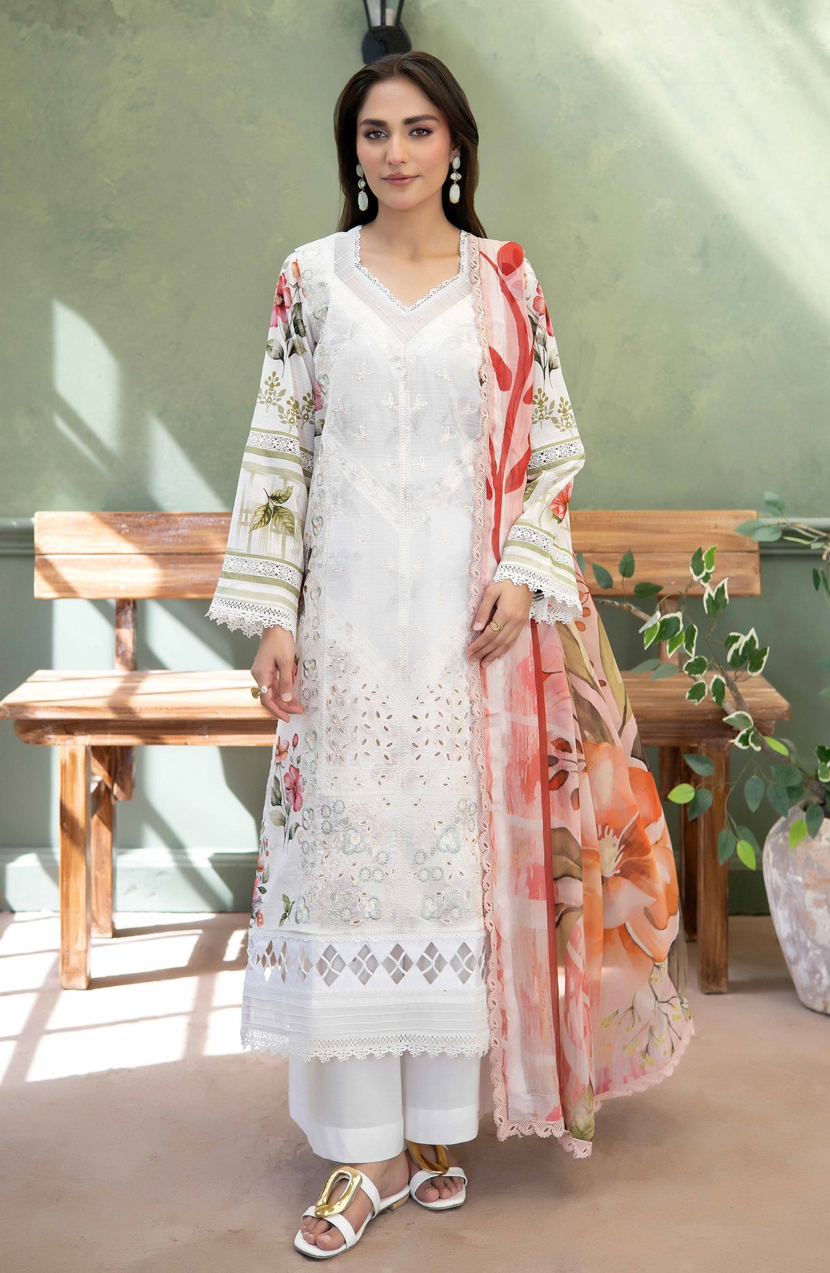 Elowen by Johra Embroidered Lawn Unstitched 3 Piece Suit - JS-640 - JH26ELW - White - Summer Collection