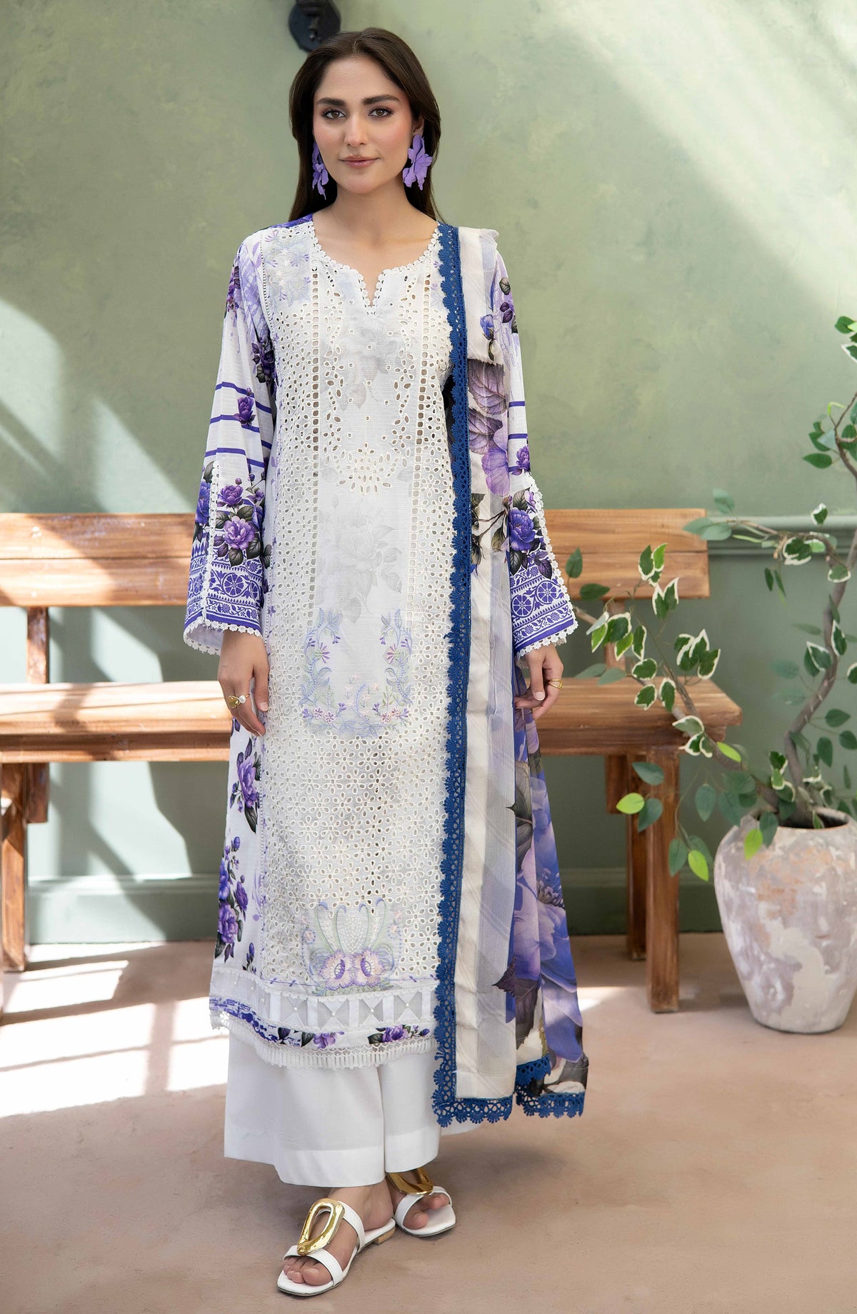 Elowen by Johra Embroidered Lawn Unstitched 3 Piece Suit - JS-639 - JH26ELW - White - Summer Collection