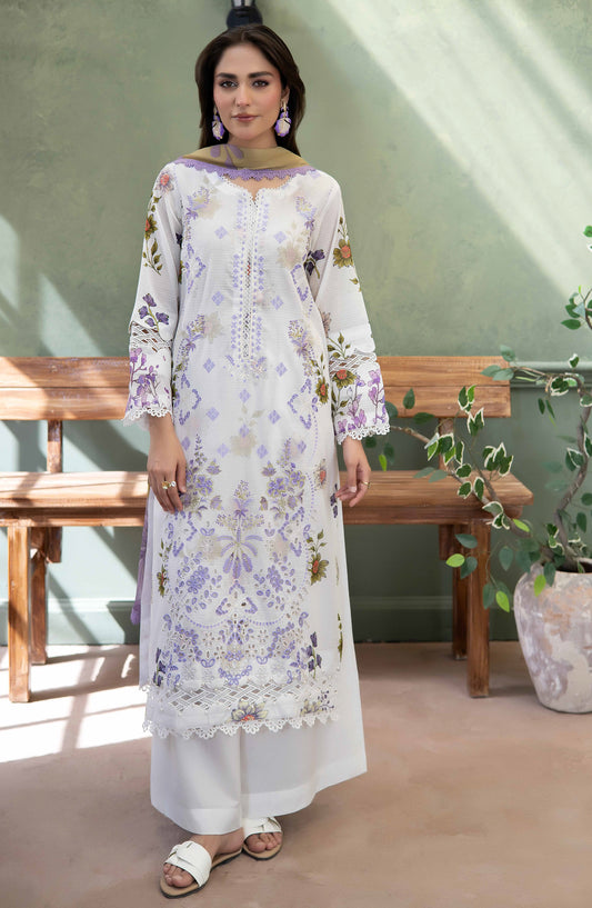 Elowen by Johra Embroidered Lawn Unstitched 3 Piece Suit - JS-637 - JH26ELW - White - Summer Collection