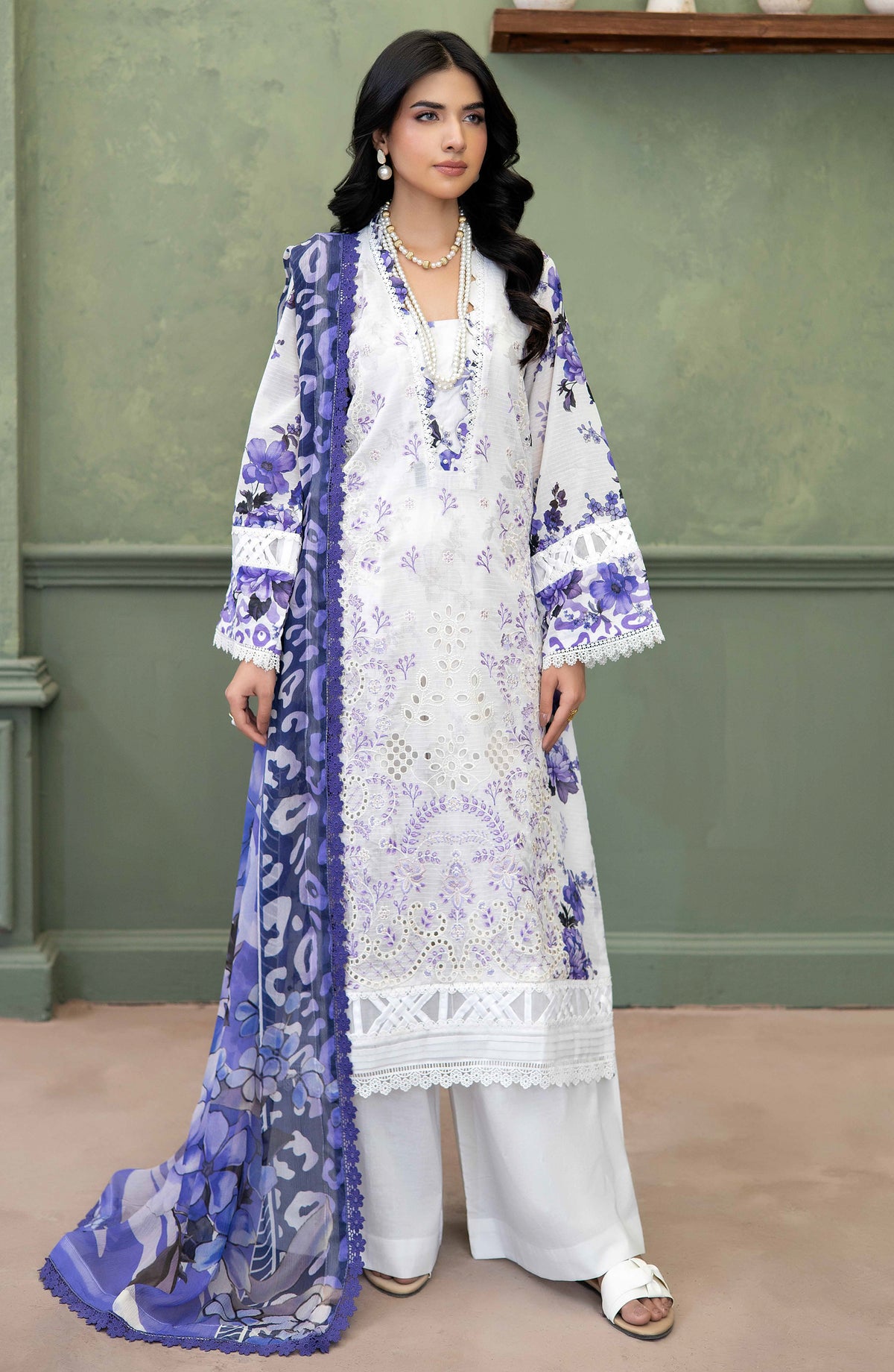 Elowen by Johra Embroidered Lawn Unstitched 3 Piece Suit - JS-633 - JH26ELW - White - Summer Collection