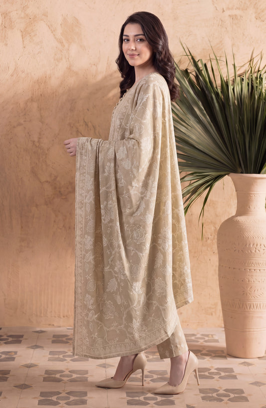Elvan by Tawakkal Fabrics Printed Lawn Stitched 3 Piece Suit - D-4060 - TF26ELV - Beige - Summer Collection