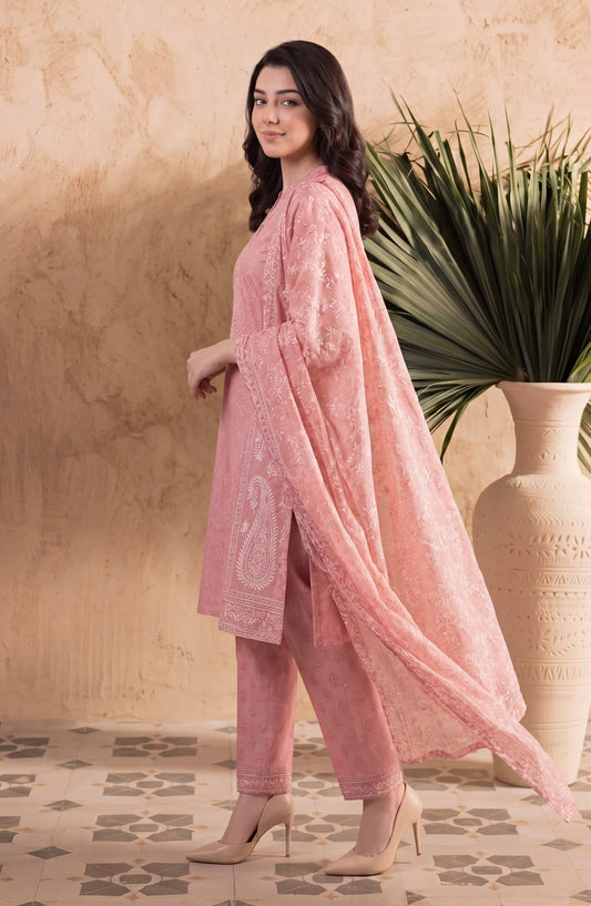 Elvan by Tawakkal Fabrics Printed Lawn Stitched 3 Piece Suit - D-4055 - TF26ELV - Pink - Summer Collection