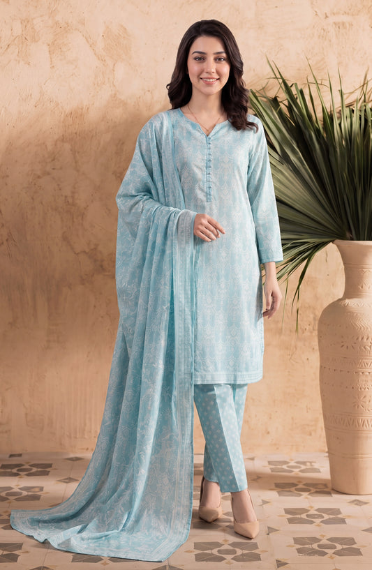 Elvan by Tawakkal Fabrics Printed Lawn Stitched 3 Piece Suit - D-4052 - TF26ELV - Sky Blue - Summer Collection