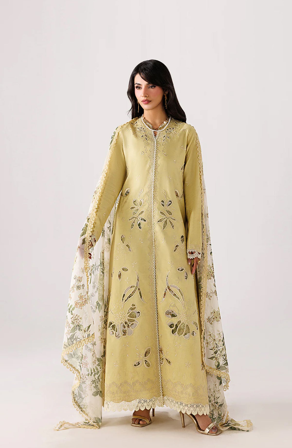 Emaan Adeel Beyond Basics Embroidered Lawn Stitched 3 Piece Suit - MODISH - ED26BNB - Yellow - Festive Collection
