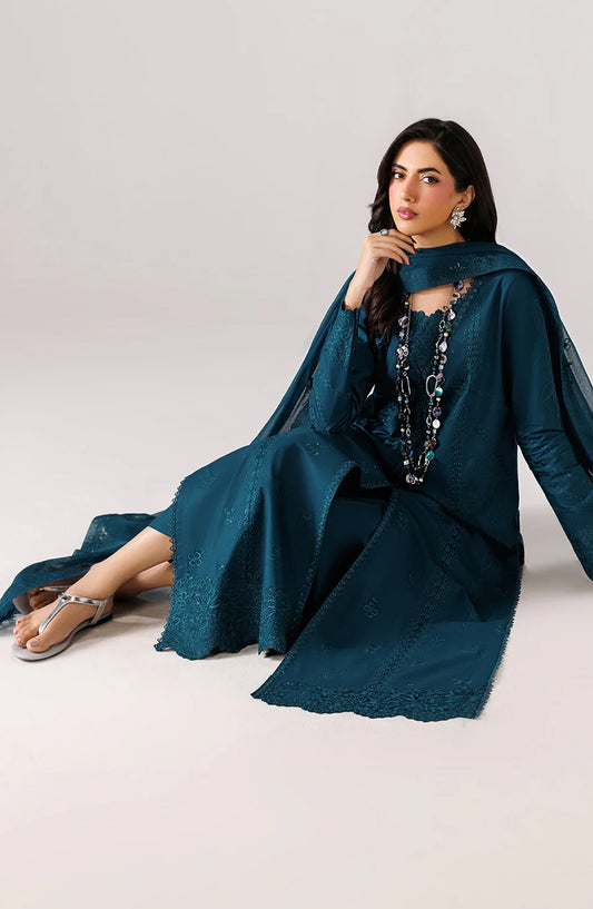 Emaan Adeel Beyond Basics Embroidered Lawn Stitched 3 Piece Suit - SERENE - ED26BNB - Teal - Festive Collection
