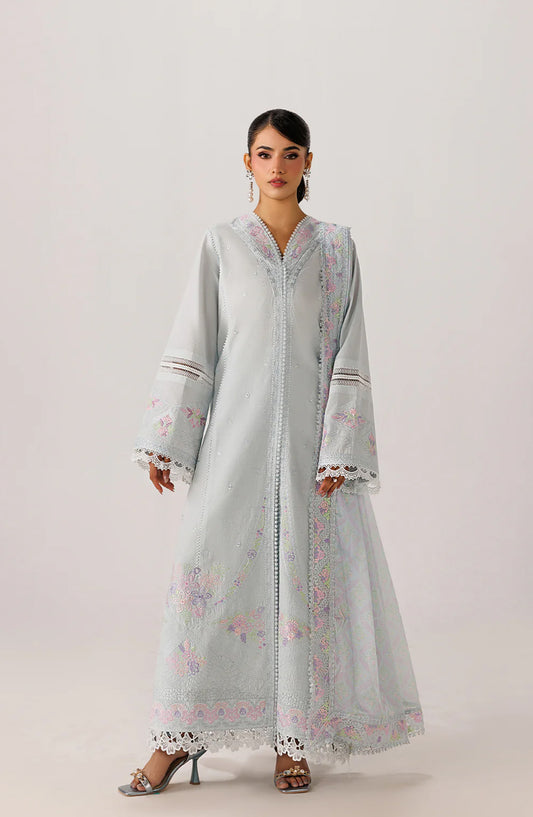 Emaan Adeel Beyond Basics Embroidered Lawn Stitched 3 Piece Suit - CORELLE - ED26BNB - Blue - Festive Collection