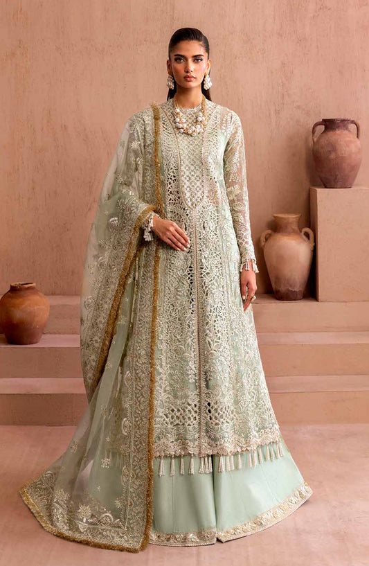 Emaan Adeel Clay and Couture Embroidered Organza Unstitched 3 Piece Suit - ZARVE - ED25CC - Green - Wedding Collection