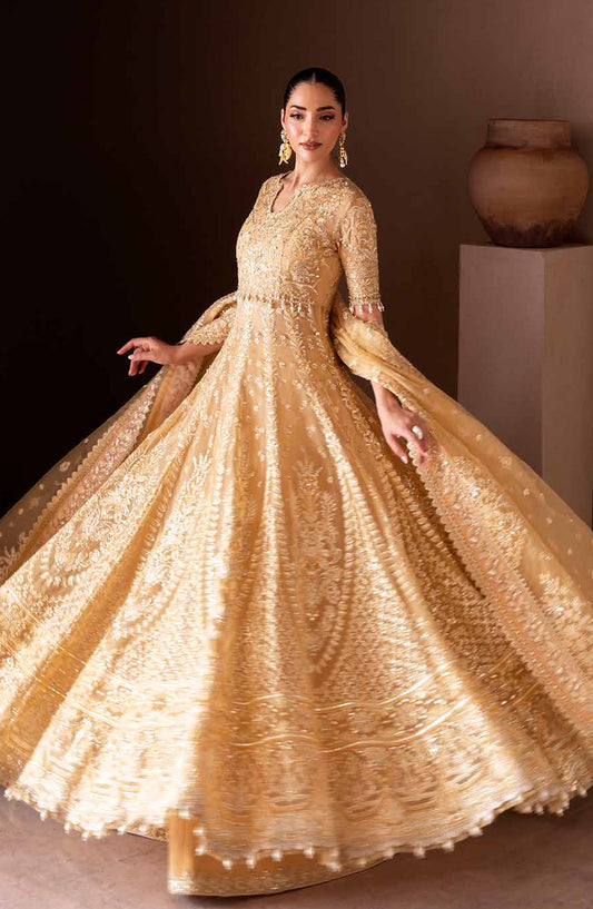 Emaan Adeel Clay and Couture Embroidered Organza Unstitched 3 Piece Suit - SEREN - ED25CC - Yellow - Wedding Collection