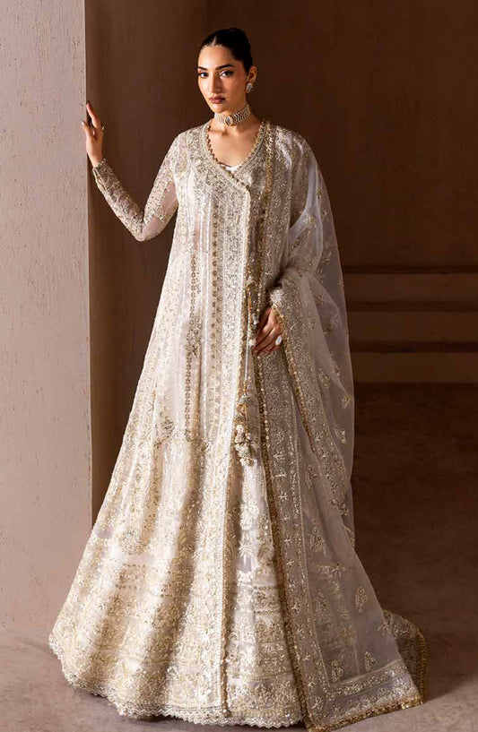 Emaan Adeel Clay and Couture Embroidered Organza Unstitched 3 Piece Suit - AUREA - ED25CC - White - Wedding Collection