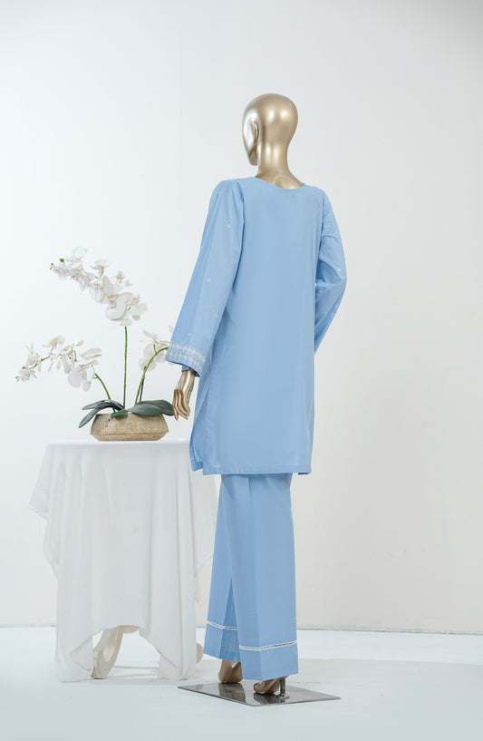 Erayas by Amna Khadija Embroidered Cotton Stitched 2 Piece Co-ord Set - AKEE-01 - AM26ERYS - Blue - Summer Collection