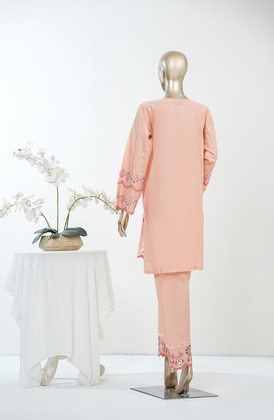 Erayas by Amna Khadija Embroidered Cotton Stitched 2 Piece Co-ord Set - AKEE-02 - AM26ERYS - Pink - Summer Collection