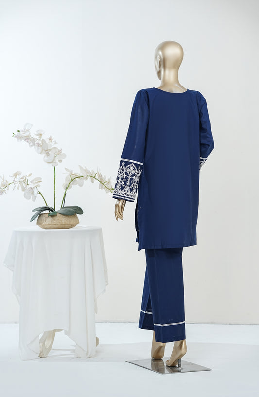Erayas by Amna Khadija Embroidered Cotton Stitched 2 Piece Co-ord Set - AKEE-03 - AM26ERYS - Blue - Summer Collection