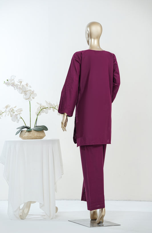 Erayas by Amna Khadija Embroidered Cotton Stitched 2 Piece Co-ord Set - AKEE-04 - AM26ERYS - Purple - Summer Collection