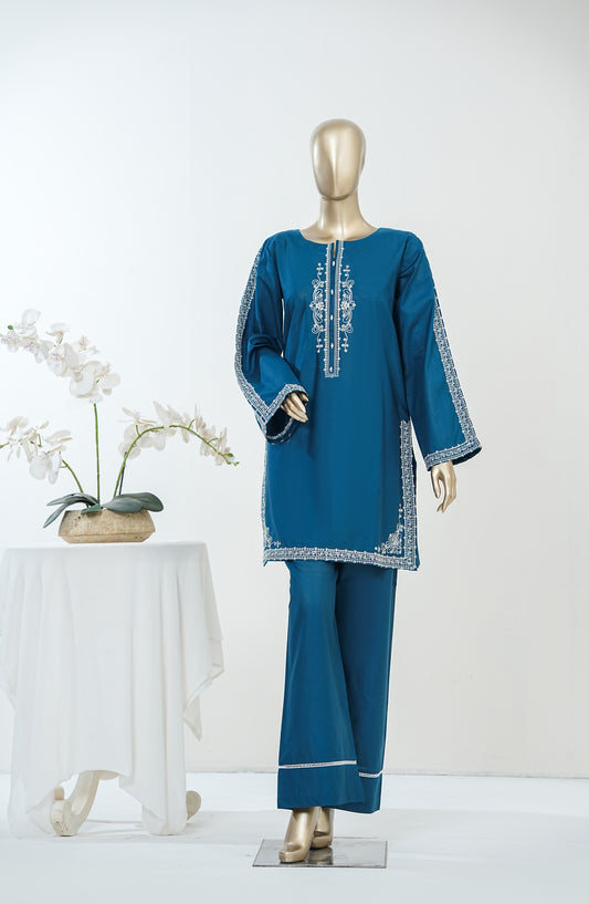 Erayas by Amna Khadija Embroidered Cotton Stitched 2 Piece Co-ord Set - AKEE-06 - AM26ERYS - Blue - Summer Collection