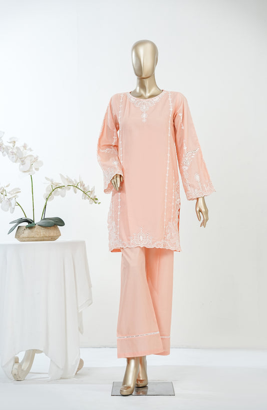 Erayas by Amna Khadija Embroidered Cotton Stitched 2 Piece Co-ord Set - AKEE-07 - AM26ERYS - Pink - Summer Collection